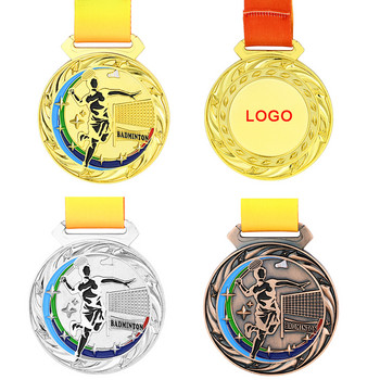 7 см 100 г медал за бадминтон, висококачествени значки, сувенири, училищни спортни мачове, злато, сребро, бронз, метални медали, трофей, безплатен печат