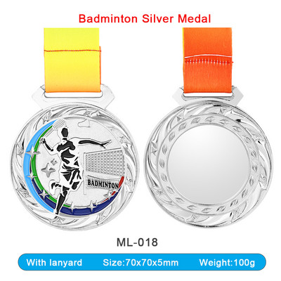 7cm 100g sulgpallimedal Kvaliteetsed märgid Suveniirid Koolispordimatš Kuldne Hõbedane Pronks Metallmedalid Karikad Tasuta trükk