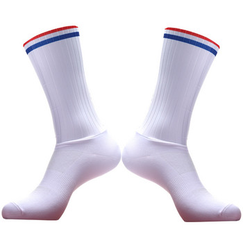 Колоездачни чорапи Pro Team Aero Раирани Неплъзгащи се безшевни силиконови чорапи за бягане Спортни шосейни велосипеди
