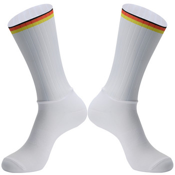 Pro Team Aero ριγέ κάλτσες ποδηλασίας Αντιολισθητικές κάλτσες σιλικόνης για τρέξιμο αθλητικών ποδηλάτων δρόμου