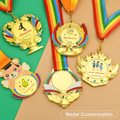 1 tk Lastemedal Laps Kuldmedalid Võitja Auhinnamedalid Laste Peomängud Auhinnad Medal Koolispordi Suveniirid Kingitus