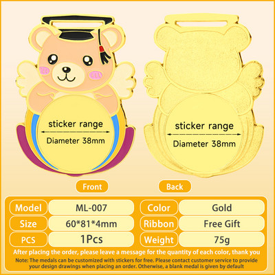 1 gab. Bērnu medaļa Bērnu zelta medaļas Uzvarētāja balvas medaļas Bērnu ballīšu spēles Balvas Balvas Medaļa Skolas sporta suvenīri Dāvana