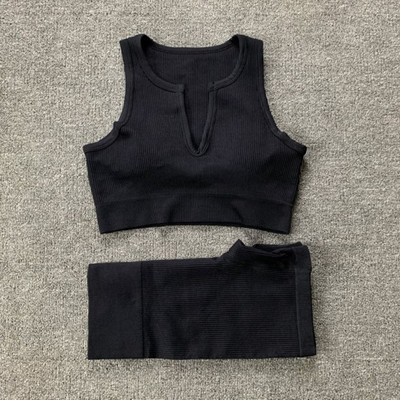 Naiste õmblusteta joogakomplekt Treeningkostüümid Sport rinnahoidja kõrge vöökohaga säärised Seksikad Deep-V jõusaaliriided 2021 uued spordirõivad