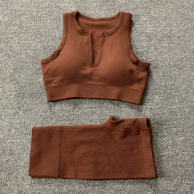 Naiste õmblusteta joogakomplekt Treeningkostüümid Sport rinnahoidja kõrge vöökohaga säärised Seksikad Deep-V jõusaaliriided 2021 uued spordirõivad