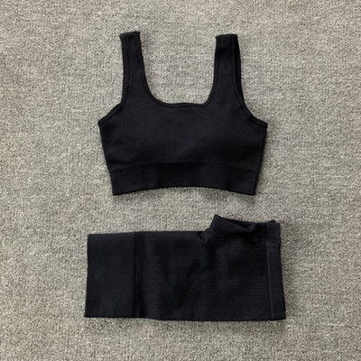 Naiste õmblusteta joogakomplekt Treeningkostüümid Sport rinnahoidja kõrge vöökohaga säärised Seksikad Deep-V jõusaaliriided 2021 uued spordirõivad