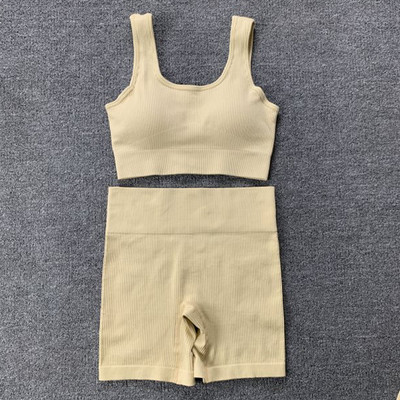 Naiste õmblusteta joogakomplekt Treeningkostüümid Sport rinnahoidja kõrge vöökohaga säärised Seksikad Deep-V jõusaaliriided 2021 uued spordirõivad