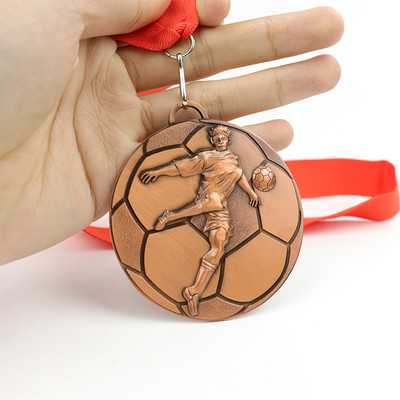 Football Competition Games Medals Zinc Alloy Sports Competition Awards Medals Wear-resistant Collection Decoration Souvenir Gift