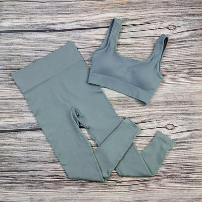 Valged joogakomplektid õmblusteta naiste jõusaalikomplekt, 2/3/4 tükki joogaülikonnad riided, naiste soonikkoes Aktiivrõivad Fitness Sportlikud rõivad naisterahvas