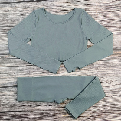 Valged joogakomplektid õmblusteta naiste jõusaalikomplekt, 2/3/4 tükki joogaülikonnad riided, naiste soonikkoes Aktiivrõivad Fitness Sportlikud rõivad naisterahvas