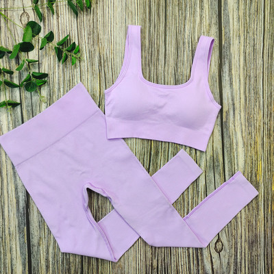 Valged joogakomplektid õmblusteta naiste jõusaalikomplekt, 2/3/4 tükki joogaülikonnad riided, naiste soonikkoes Aktiivrõivad Fitness Sportlikud rõivad naisterahvas