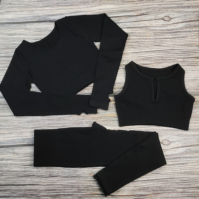 Valged joogakomplektid õmblusteta naiste jõusaalikomplekt, 2/3/4 tükki joogaülikonnad riided, naiste soonikkoes Aktiivrõivad Fitness Sportlikud rõivad naisterahvas