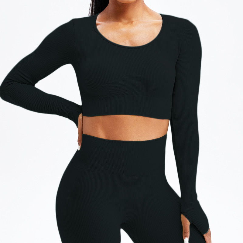 Valged joogakomplektid õmblusteta naiste jõusaalikomplekt, 2/3/4 tükki joogaülikonnad riided, naiste soonikkoes Aktiivrõivad Fitness Sportlikud rõivad naisterahvas