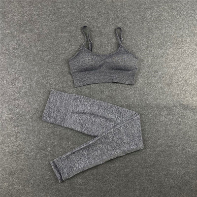 Bezšuvju sieviešu jogas komplekts treniņu krekli Sporta bikses krūšturis sporta kostīmi fitnesa šorti Crop Top ar augstu vidukli skriešanas legingi sporta komplekti