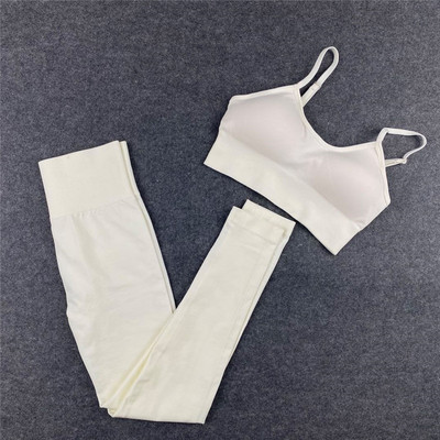 Bezšuvju sieviešu jogas komplekts treniņu krekli Sporta bikses krūšturis sporta kostīmi fitnesa šorti Crop Top ar augstu vidukli skriešanas legingi sporta komplekti