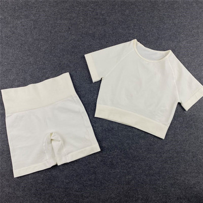 Bezšuvju sieviešu jogas komplekts treniņu krekli Sporta bikses krūšturis sporta kostīmi fitnesa šorti Crop Top ar augstu vidukli skriešanas legingi sporta komplekti