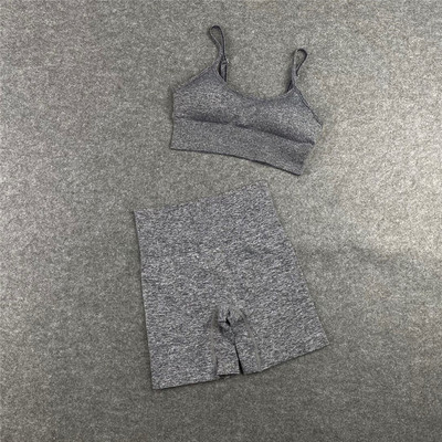 Bezšuvju sieviešu jogas komplekts treniņu krekli Sporta bikses krūšturis sporta kostīmi fitnesa šorti Crop Top ar augstu vidukli skriešanas legingi sporta komplekti