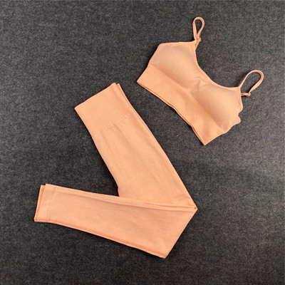 Bezšuvju sieviešu jogas komplekts treniņu krekli Sporta bikses krūšturis sporta kostīmi fitnesa šorti Crop Top ar augstu vidukli skriešanas legingi sporta komplekti