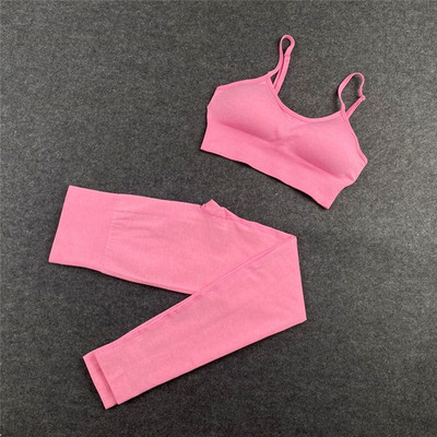 Bezšuvju sieviešu jogas komplekts treniņu krekli Sporta bikses krūšturis sporta kostīmi fitnesa šorti Crop Top ar augstu vidukli skriešanas legingi sporta komplekti