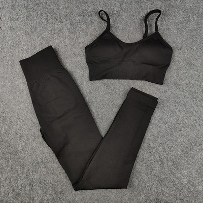 Bezšuvju sieviešu jogas komplekts treniņu krekli Sporta bikses krūšturis sporta kostīmi fitnesa šorti Crop Top ar augstu vidukli skriešanas legingi sporta komplekti