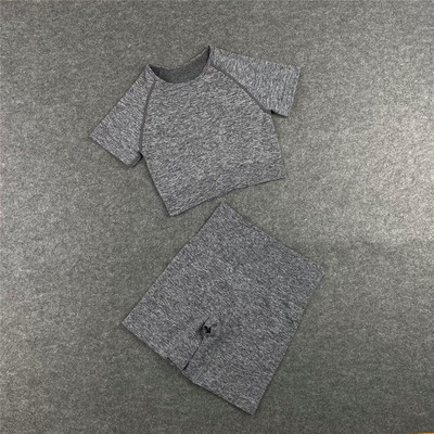 Bezšuvju sieviešu jogas komplekts treniņu krekli Sporta bikses krūšturis sporta kostīmi fitnesa šorti Crop Top ar augstu vidukli skriešanas legingi sporta komplekti