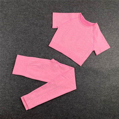 Bezšuvju sieviešu jogas komplekts treniņu krekli Sporta bikses krūšturis sporta kostīmi fitnesa šorti Crop Top ar augstu vidukli skriešanas legingi sporta komplekti