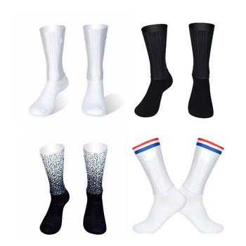 Противохлъзгащи се силиконови безшевни аеро чорапи Нови летни дишащи чорапи за колоездене Мъже Дами Шосейни велосипеди Calcetines Ciclismo