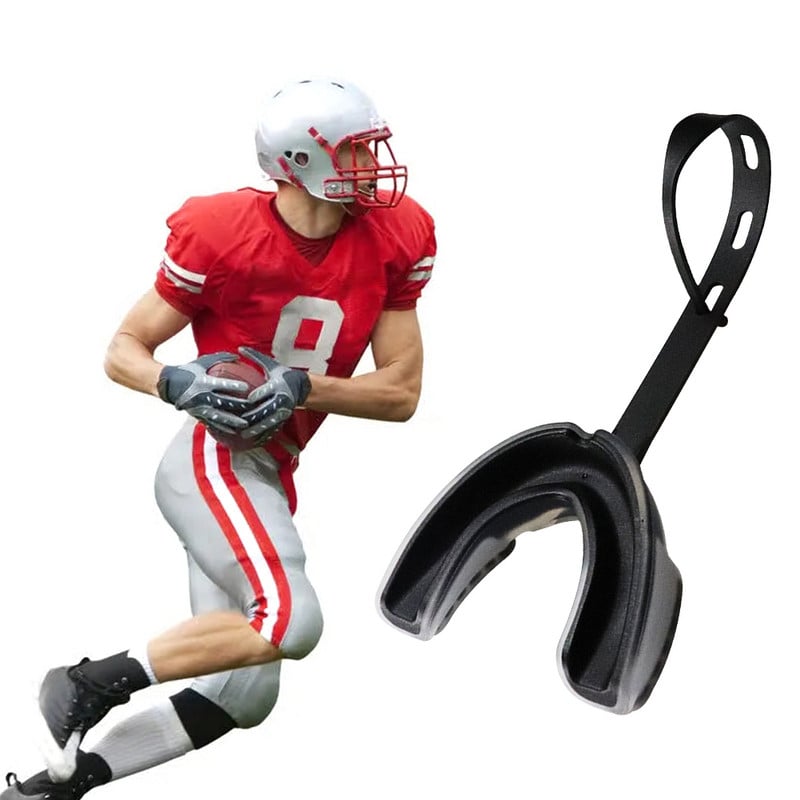 Zobu breketes Sporta Mutes aizsargs Hokeja Regbijs Pieaugušajiem Smaganu vairogs ar savienojošo siksnu Futbols Cīņas aizsargaprīkojums EVA