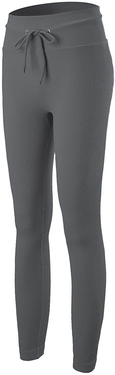 Sieviešu jogas komplekts bezšuvju 2 gab. Divdaļīgs Crop Tops ar garām piedurknēm legingi Treniņa apģērbs Valkājiet fitnesa Apģērbi Sporta kostīmi Trenažieru zāles komplekti