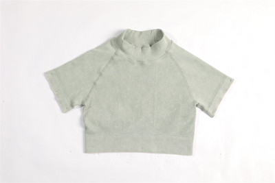 Set de yoga fără sudură, spălat cu nervuri, crop top, cămașă pentru femei, jambiere, ținută din două piese, îmbrăcăminte de antrenament, costum de gimnastică, seturi sport, haine