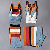 Αθλητικό σετ χωρίς ραφές Γυναικεία 2 τεμάχια Crop top Κολάν σουτιέν Σορτς Σετ γιόγκα Αθλητική φόρμα γυμναστικής XL Ρούχα γυμναστικής