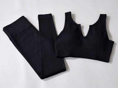 Αθλητικό σετ χωρίς ραφές Γυναικεία 2 τεμάχια Crop top Κολάν σουτιέν Σορτς Σετ γιόγκα Αθλητική φόρμα γυμναστικής XL Ρούχα γυμναστικής