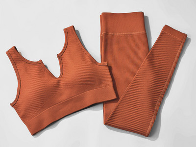 Αθλητικό σετ χωρίς ραφές Γυναικεία 2 τεμάχια Crop top Κολάν σουτιέν Σορτς Σετ γιόγκα Αθλητική φόρμα γυμναστικής XL Ρούχα γυμναστικής