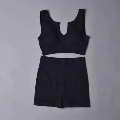 Αθλητικό σετ χωρίς ραφές Γυναικεία 2 τεμάχια Crop top Κολάν σουτιέν Σορτς Σετ γιόγκα Αθλητική φόρμα γυμναστικής XL Ρούχα γυμναστικής