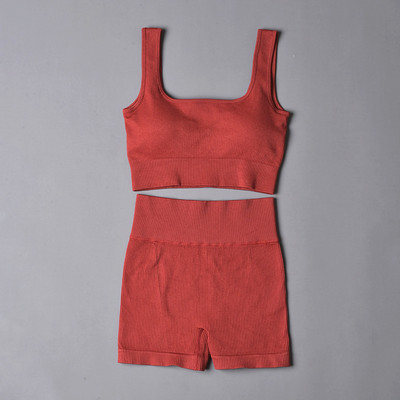 Αθλητικό σετ χωρίς ραφές Γυναικεία 2 τεμάχια Crop top Κολάν σουτιέν Σορτς Σετ γιόγκα Αθλητική φόρμα γυμναστικής XL Ρούχα γυμναστικής