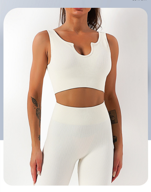 Αθλητικό σετ χωρίς ραφές Γυναικεία 2 τεμάχια Crop top Κολάν σουτιέν Σορτς Σετ γιόγκα Αθλητική φόρμα γυμναστικής XL Ρούχα γυμναστικής