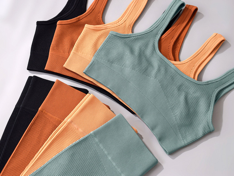 Αθλητικό σετ χωρίς ραφές Γυναικεία 2 τεμάχια Crop top Κολάν σουτιέν Σορτς Σετ γιόγκα Αθλητική φόρμα γυμναστικής XL Ρούχα γυμναστικής