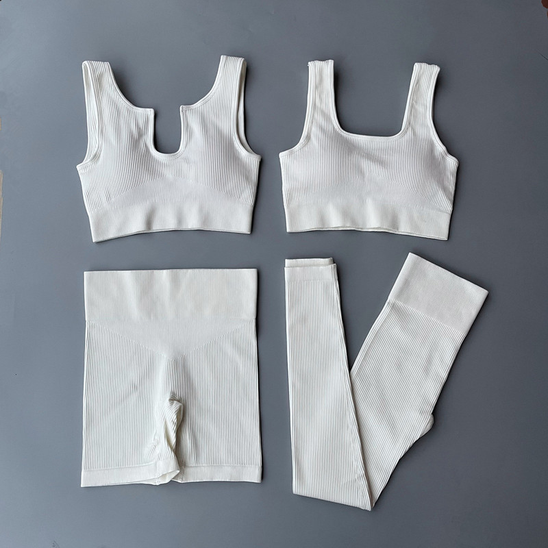 Αθλητικό σετ χωρίς ραφές Γυναικεία 2 τεμάχια Crop top Κολάν σουτιέν Σορτς Σετ γιόγκα Αθλητική φόρμα γυμναστικής XL Ρούχα γυμναστικής