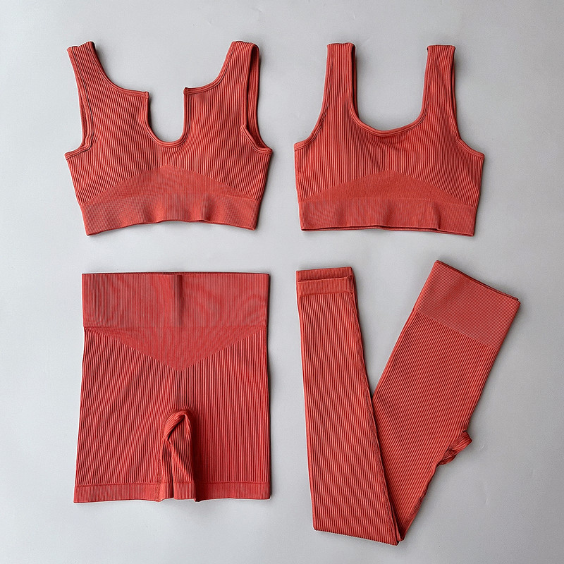 Αθλητικό σετ χωρίς ραφές Γυναικεία 2 τεμάχια Crop top Κολάν σουτιέν Σορτς Σετ γιόγκα Αθλητική φόρμα γυμναστικής XL Ρούχα γυμναστικής