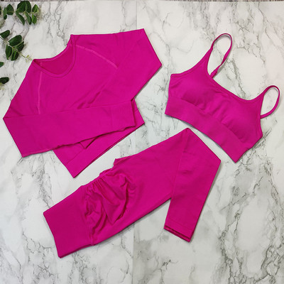 Bezšuvju fitnesa kostīms jogas komplekts Sieviešu sporta zāles apģērbs Sporta treniņu apģērbs sievietēm Sporta apģērbs Booty legingi sporta krūšturu komplekti