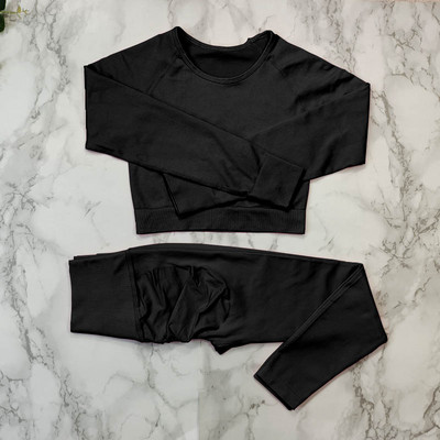 Bezšuvju fitnesa kostīms jogas komplekts Sieviešu sporta zāles apģērbs Sporta treniņu apģērbs sievietēm Sporta apģērbs Booty legingi sporta krūšturu komplekti