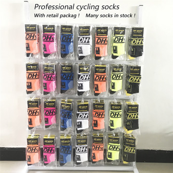 DH Sports Нови велосипедни чорапи Най-висококачествени професионални маркови спортни чорапи Дишащ велосипеден чорап Състезания на открито Голям размер Мъже Жени