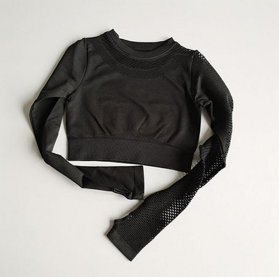 Σετ γιόγκα χωρίς ραφές Αθλητικά ρούχα Γυναικεία 2 τμχ Κοίλο μακρυμάνικο κολάν προπόνησης Γυμναστήριο Σετ γυμναστικής