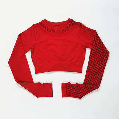 Σετ γιόγκα χωρίς ραφές Αθλητικά ρούχα Γυναικεία 2 τμχ Κοίλο μακρυμάνικο κολάν προπόνησης Γυμναστήριο Σετ γυμναστικής