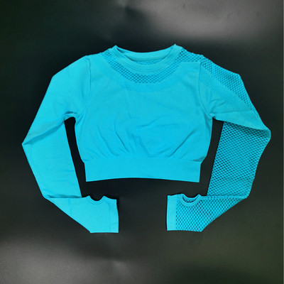 Σετ γιόγκα χωρίς ραφές Αθλητικά ρούχα Γυναικεία 2 τμχ Κοίλο μακρυμάνικο κολάν προπόνησης Γυμναστήριο Σετ γυμναστικής