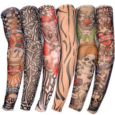 Унисекс Бързосъхнеща UV защита Временни фалшиви ръкави за бягане на ръката Защита на кожата Найлонови ръкави за татуировки Чорапи