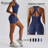 Vnazvnasi Seamless Ribbed Jumpsuit Γυναικεία Σετ γυμναστικής Αθλητικά κοστούμια για γυμναστική Push Up Bodysuit προπόνηση Ρούχα αθλητικά ρούχα