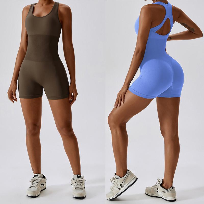Vnazvnasi Seamless Ribbed Jumpsuit Γυναικεία Σετ γυμναστικής Αθλητικά κοστούμια για γυμναστική Push Up Bodysuit προπόνηση Ρούχα αθλητικά ρούχα