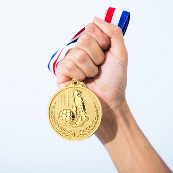 Злато Сребро Бронзови медали Училищен спорт Футбол Волейбол Състезание Игри Награда Трофей Възпоменателен медал футболни трофеи