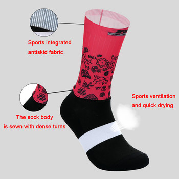 Противоплъзгащи се чорапи за колоездене на открито Безшевни интегрални формовани Къмпинг Туризъм Бягане Велосипед Велосипед Спортни чорапи