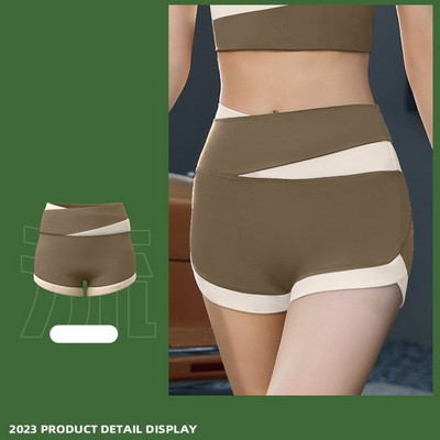 Jõusaalikomplekt Naiste jooga Kaheosaline komplekt Naistele 2023 Moodne kõrge vöökoht, alasti, jõusaali lühikesed püksid püksid, fikseeritud tassid, spordirinnahoidja ülaosa